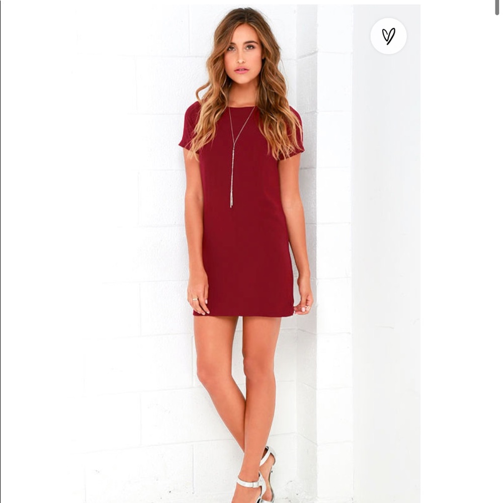 Wine red shift dress